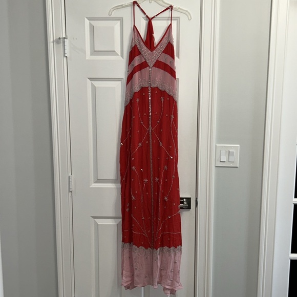 NWOT Free People VERO ALFIE Matisse Beaded Maxi Dress Size Medium Z191-14 - Picture 7 of 11